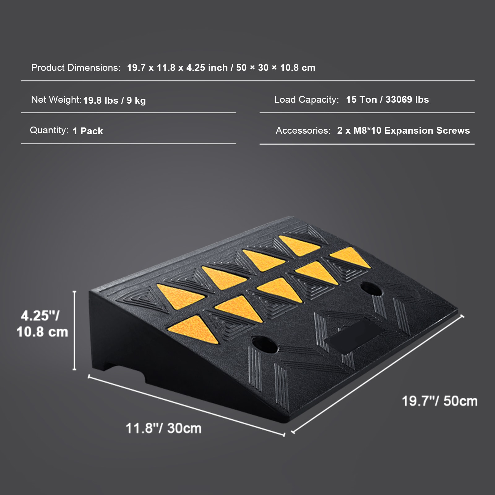 Heavy Duty Rubber Curb Ramp For Driveways And Sidewalk Access_voghion.com